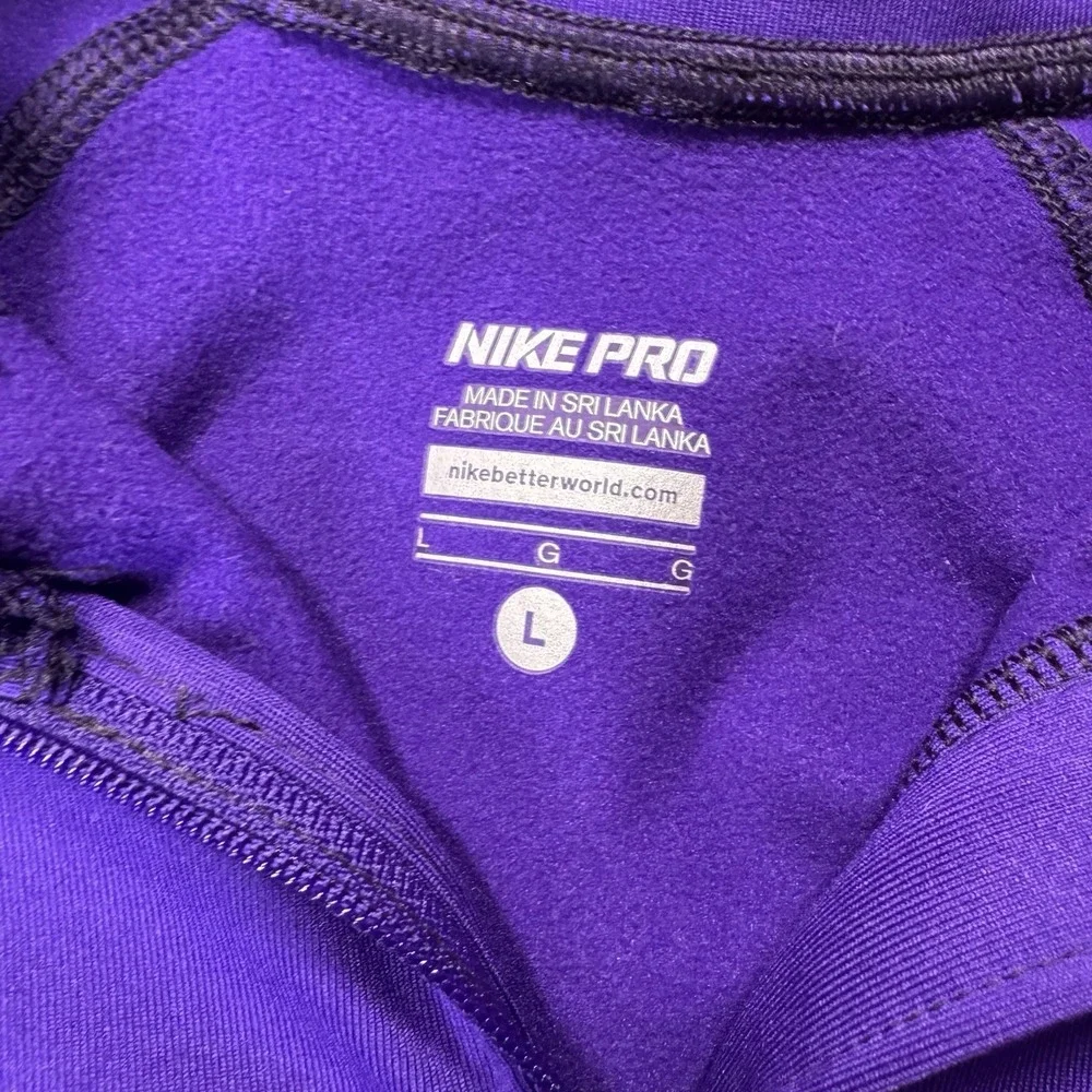 Nike Pro Hyperwarm 1/2 Zip Jacket Womens Large Fitted Purple 604885-504